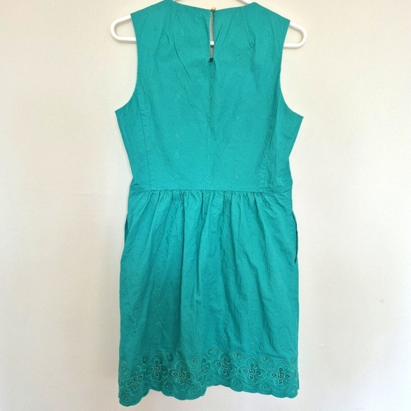 🍁Vineyard Vines Green Eyelet Cotton Dress – Size 8 - Picture 6 of 7